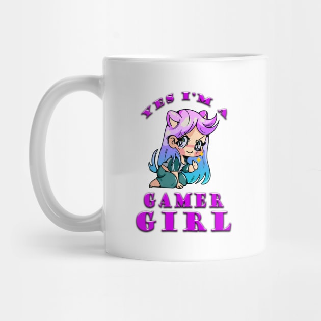 Yes Im A Gamer Girl Sly Purple by Shawnsonart